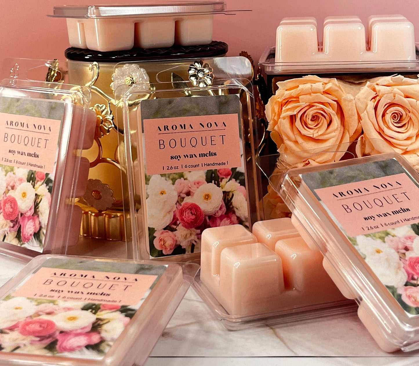Bouquet| Strong Scented Floral Soy Wax Melt, Non-toxic Wax Tarts, Home Fragrance