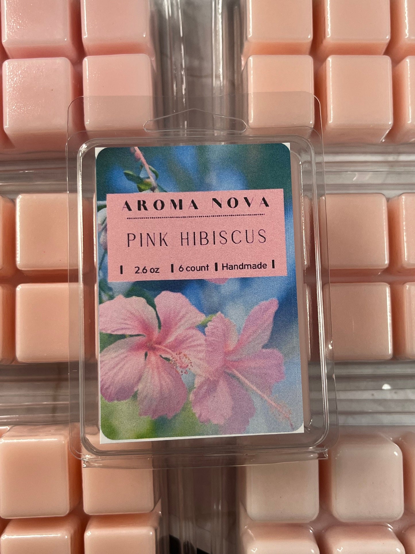 Pink Hibiscus | strong scented soy wax melt, nontoxic wax tarts, home fragrance essentials