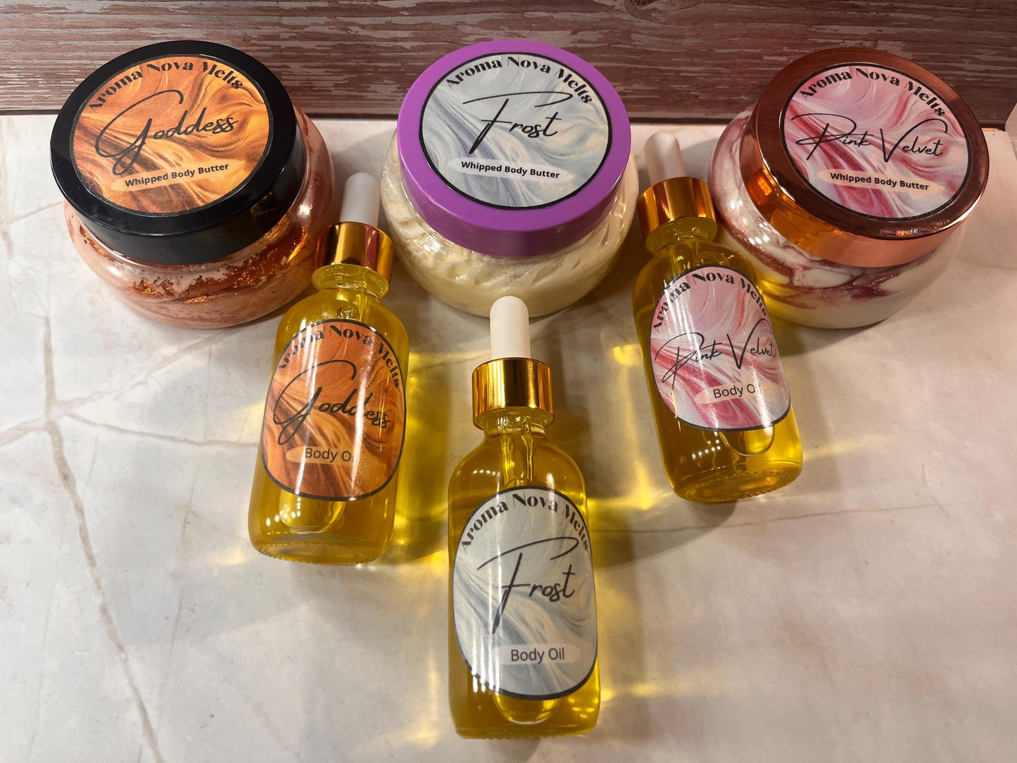 Shimmer Whipped Body Butter and Body Oil Gift Set Bundle