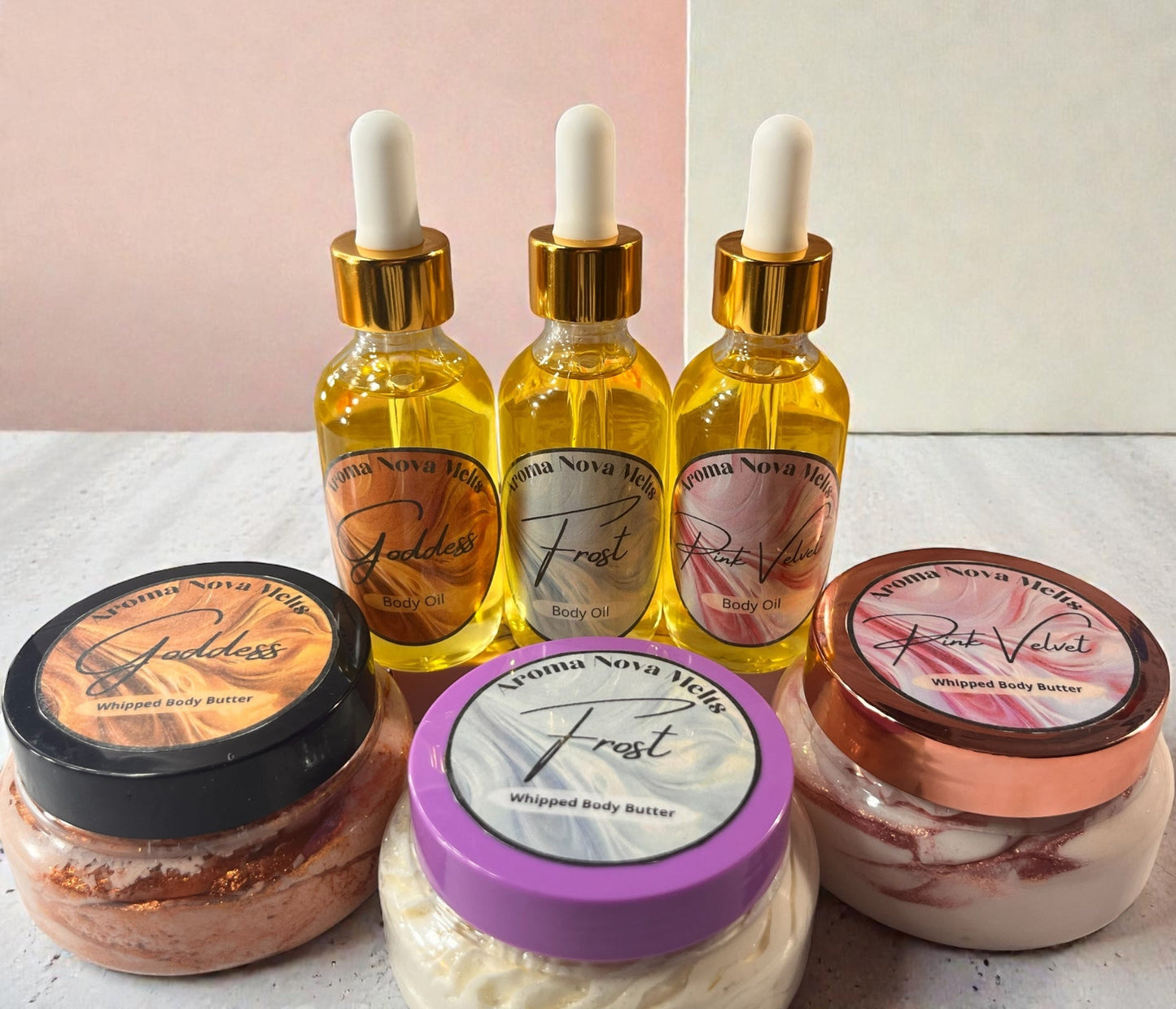 Shimmer Whipped Body Butter and Body Oil Gift Set Bundle
