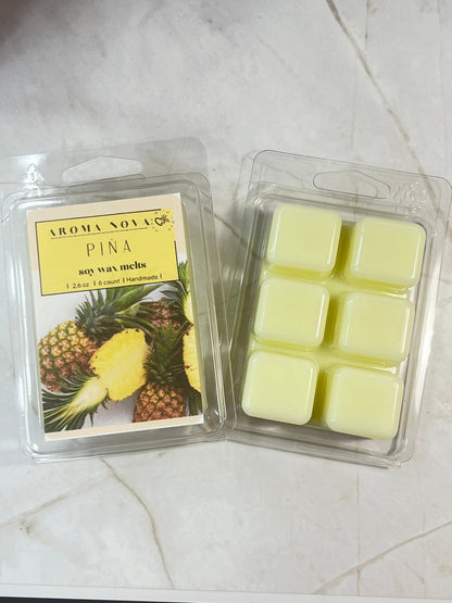 PIÑA| Pineapple Soy Wax Melt Strong Scented Long Lasting Melt, Non-toxic Wax Tarts, Home Fragrance Essentials