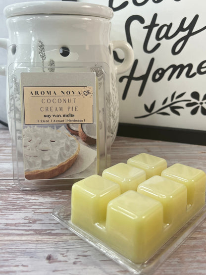 Coconut Cream Pie| Strong Scented Soy Wax Melt, Non-toxic Wax Tarts, Home Fragrance Essentials, Baked Goods Type Scent, Best Selling Melt