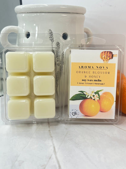 Orange Blossom & Honey| Strong Fruity Scented Soy Wax Melt, Non-toxic Wax Tarts, Home Fragrance Essentials