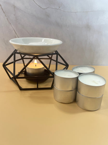 Wax Warmer| Black| Includes 6 Tealight Candles & Wax Sample