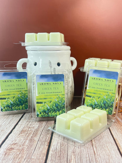 Green Tea| Strong Scented Herbal Soy Wax Melt | Long Lasting Scent, Non-toxic Wax Tarts, Home Fragrance Essentials
