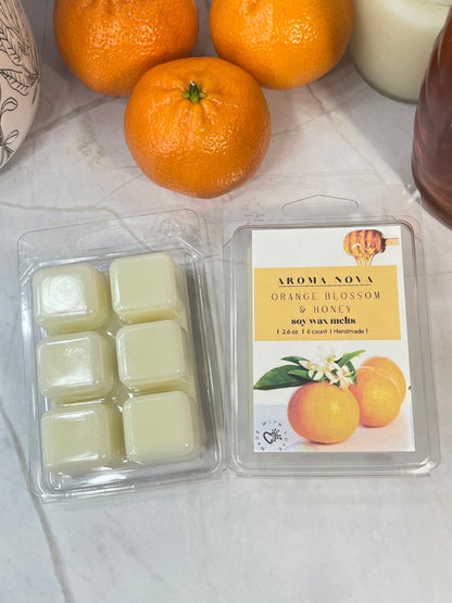 Orange Blossom & Honey| Strong Fruity Scented Soy Wax Melt, Non-toxic Wax Tarts, Home Fragrance Essentials