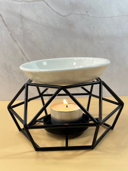 Wax Warmer| Black| Includes 6 Tealight Candles & Wax Sample