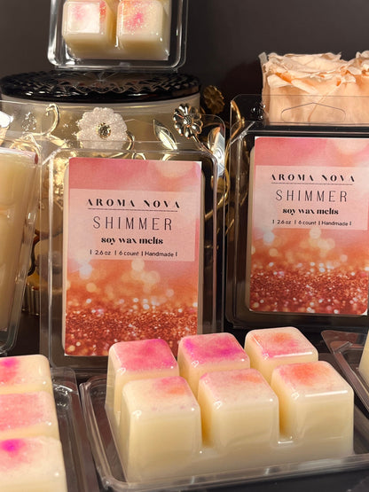 Strong scented wax melt.
Fruity scented wax melt.
Infused with pink and purple glitter. Long Lasting wax melts for wax warmer. Home fragrance and Valentine's Day gift