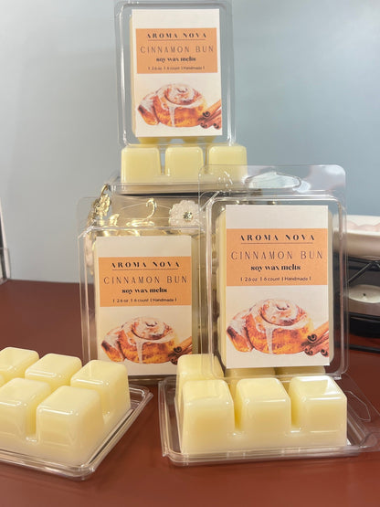 CINNAMON BUN Wax Melt! Strong scented soy wax melt long lasting home fragrance, Non-toxic Wax Tarts, Home Fragrance Essentials