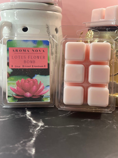 Lotus Flower Bomb | Strong Scented Soy Wax Melt | Long Lasting Floral Scent, Non-toxic Wax Tarts, Home Fragrance Essentials