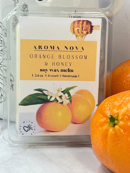 Orange Blossom & Honey| Strong Fruity Scented Soy Wax Melt, Non-toxic Wax Tarts, Home Fragrance Essentials