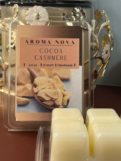 Cocoa Cashmere| strong scented soy wax melt, nontoxic wax tarts, home fragrance essentials