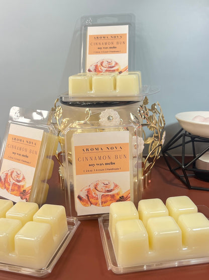 CINNAMON BUN Wax Melt! Strong scented soy wax melt long lasting home fragrance, Non-toxic Wax Tarts, Home Fragrance Essentials
