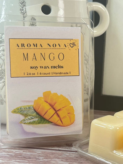 Mango| Strong Scented Fruity Soy Wax Melt, Non-toxic Wax Tarts, Home Fragrance Essentials