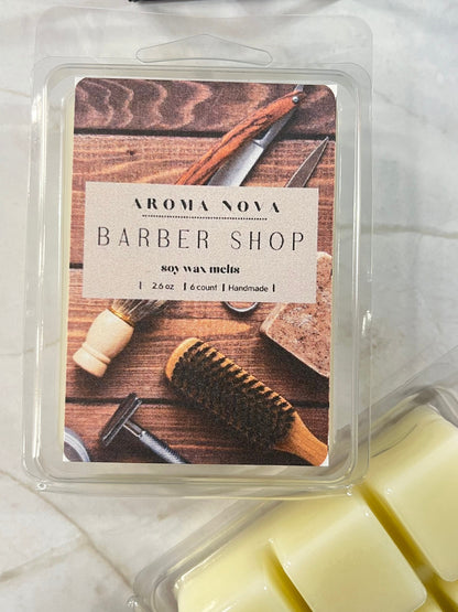 Barber Shop| Men's Strong Scented Soy Wax Melt, Non-toxic Wax Tarts, Home Fragrance Essentials