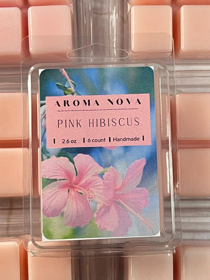 Pink Hibiscus | strong scented soy wax melt, nontoxic wax tarts, home fragrance essentials