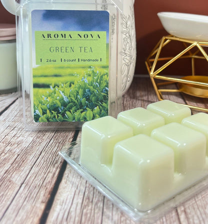Green Tea| Strong Scented Herbal Soy Wax Melt | Long Lasting Scent, Non-toxic Wax Tarts, Home Fragrance Essentials