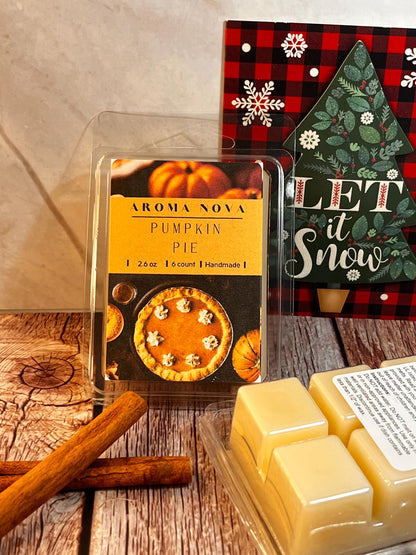 Pumpkin Pie |Holiday Fragrance| Strong scented soy wax melt long lasting home fragrance, Non-toxic Wax Tarts, Home Fragrance Essentials