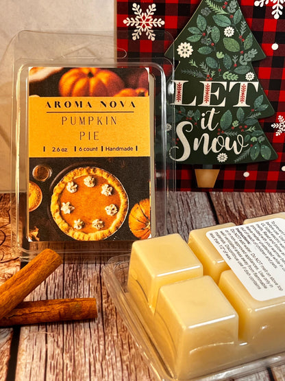 Pumpkin Pie |Holiday Fragrance| Strong scented soy wax melt long lasting home fragrance, Non-toxic Wax Tarts, Home Fragrance Essentials