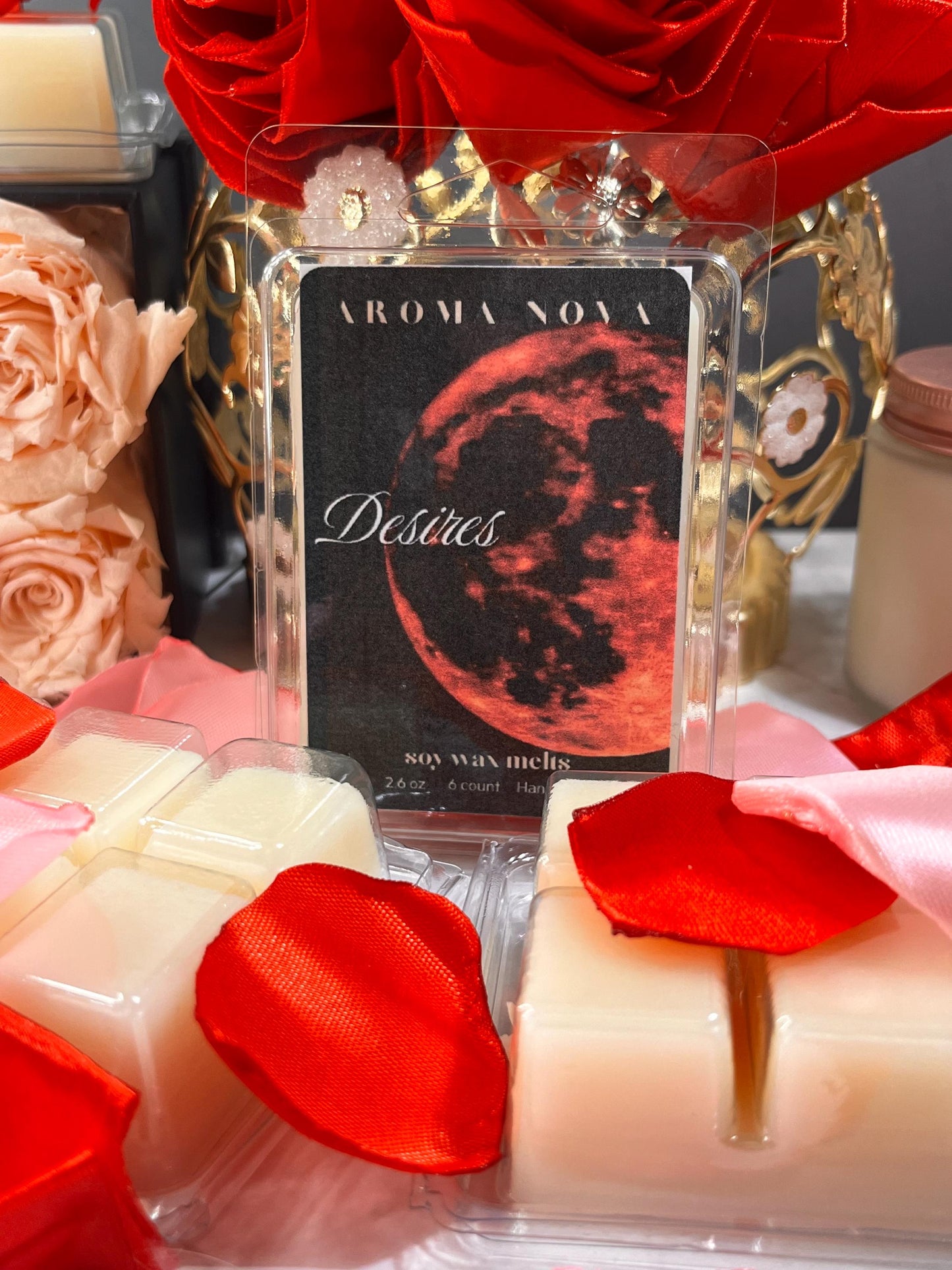 Desires |Valentine's Day Fragrance |Dark Romance Melts| Strong scented soy wax melt long lasting home fragrance, Non-toxic Wax Tarts