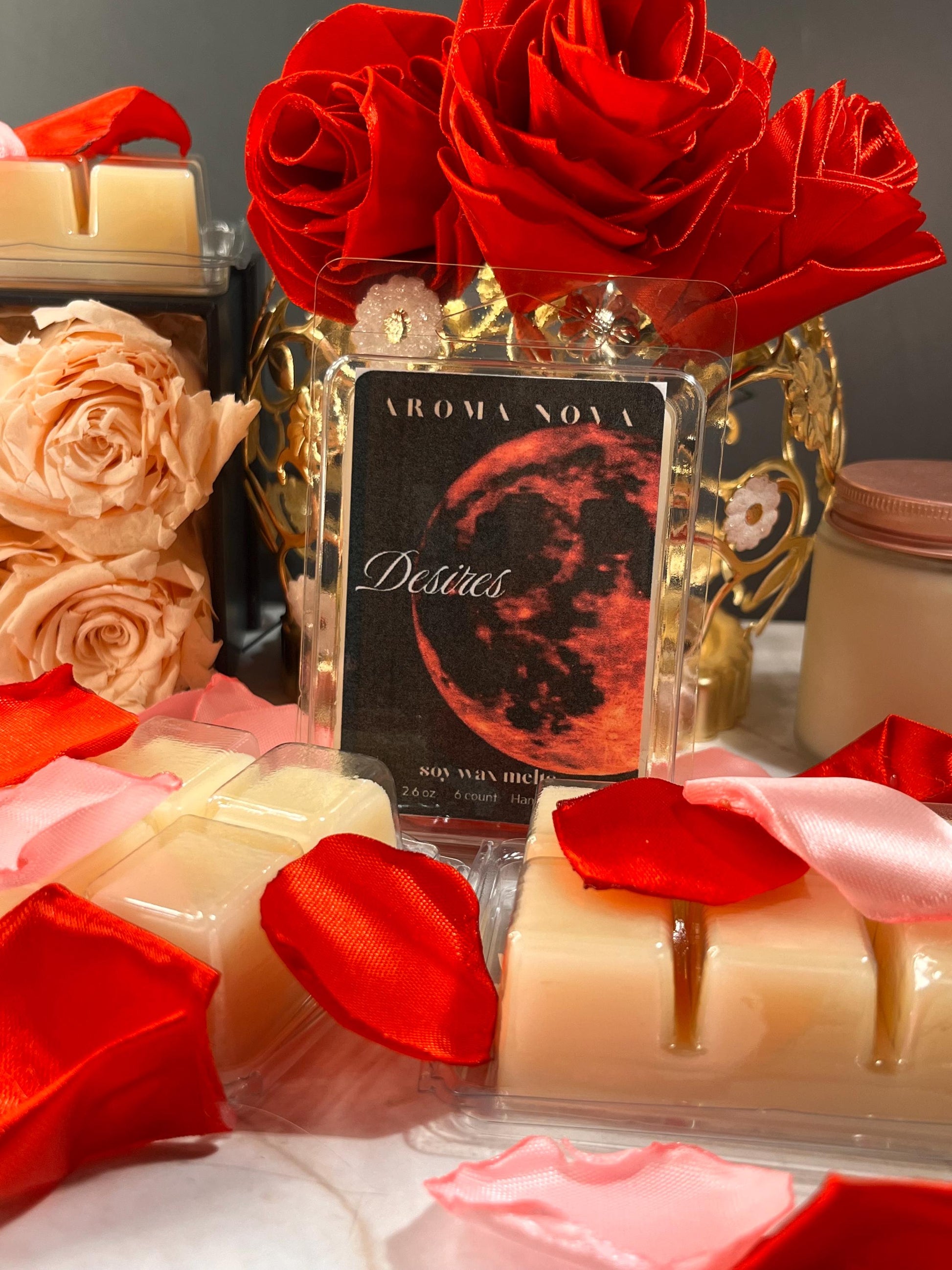 Desires |Valentine's Day Fragrance |Dark Romance Melts| Strong scented soy wax melt long lasting home fragrance, Non-toxic Wax Tarts