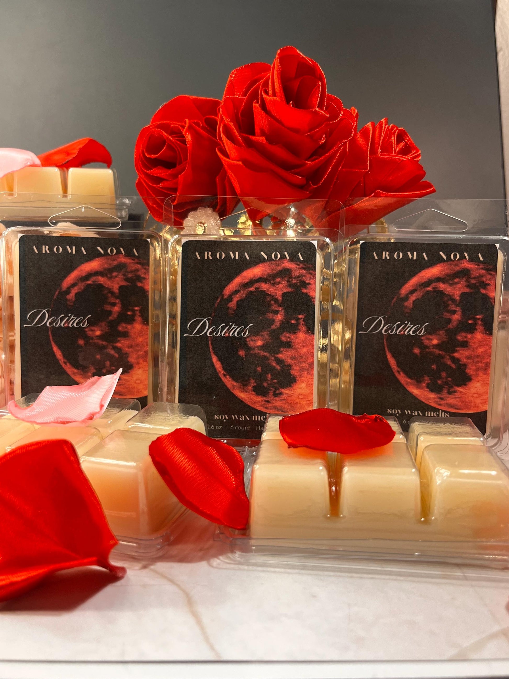 Desires |Valentine's Day Fragrance |Dark Romance Melts| Strong scented soy wax melt long lasting home fragrance, Non-toxic Wax Tarts