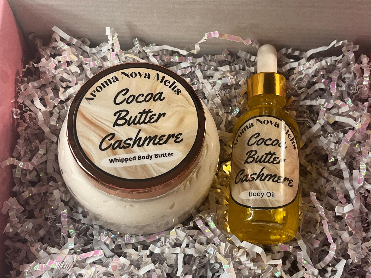 Cocoa Butter Cashmere Whipped Body Butter and Body Oil Gift Set Bundle