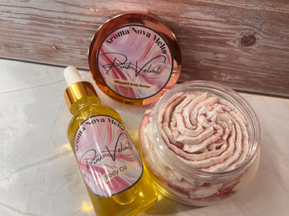 Pink Velvet Whipped Body Butter and Body Oil Gift Set Bundle