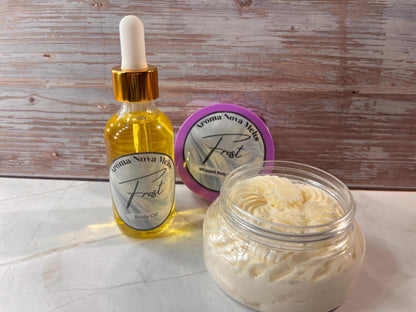 Frost Whipped Body Butter and Body Oil Gift Set Bundle
