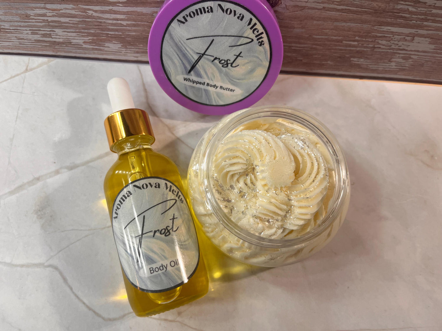 Frost Whipped Body Butter and Body Oil Gift Set Bundle