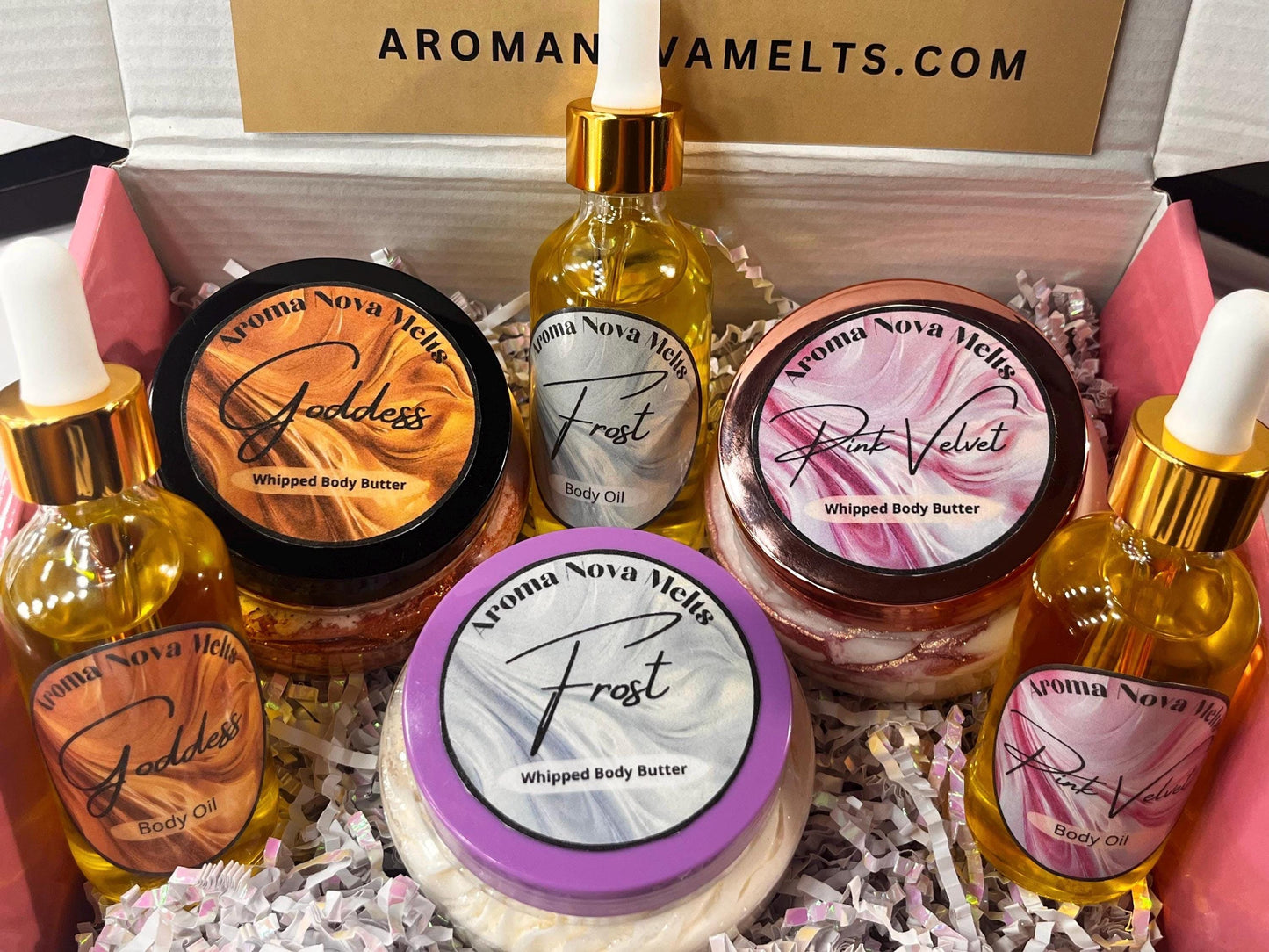 Shimmer Whipped Body Butter and Body Oil Gift Set Bundle