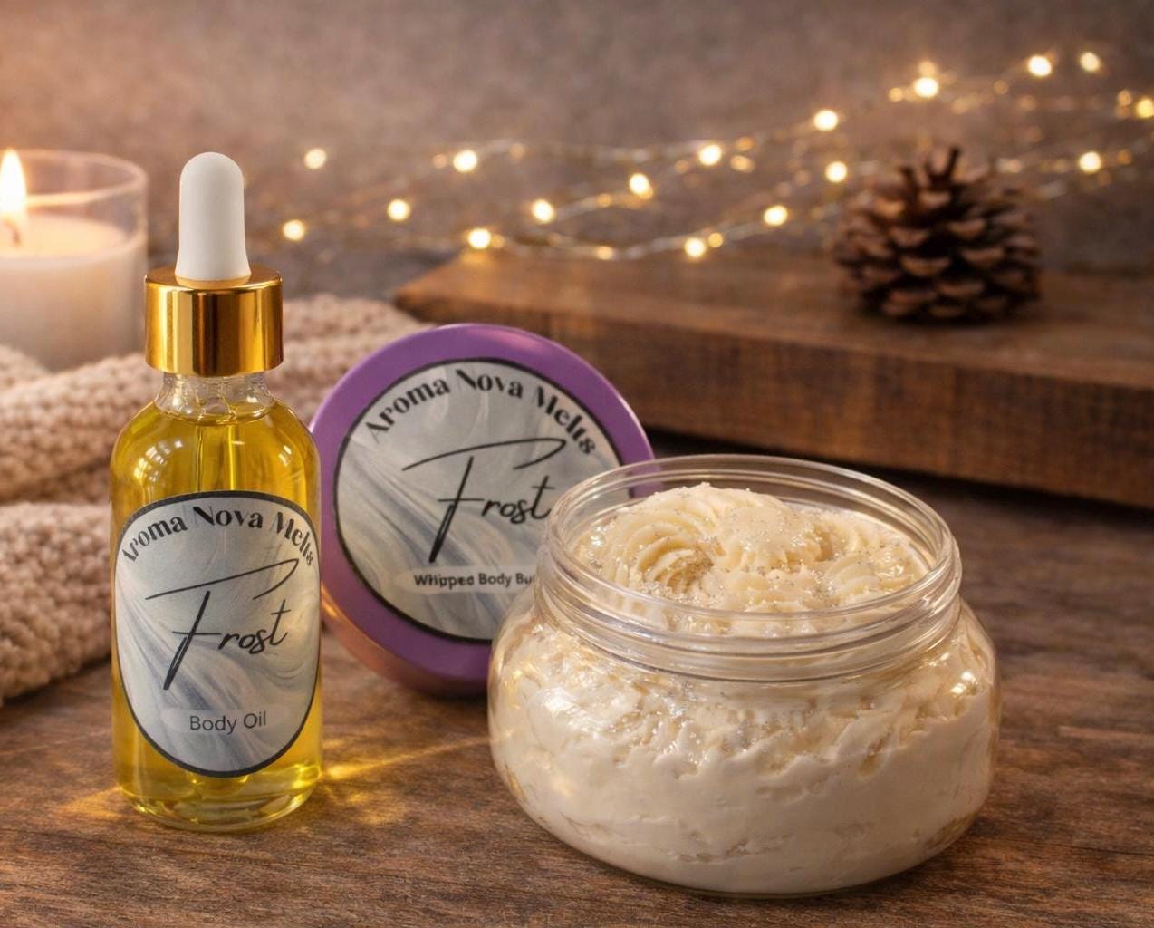 Frost Whipped Body Butter and Body Oil Gift Set Bundle