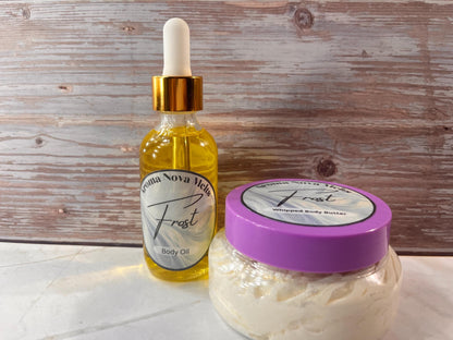 Frost Whipped Body Butter and Body Oil Gift Set Bundle