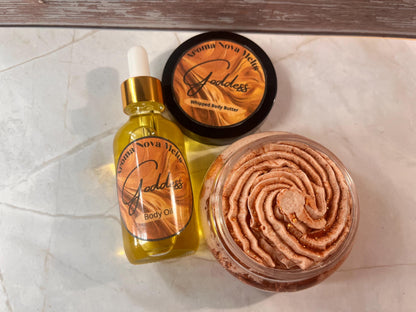 Goddess Whipped Body Butter and Body Oil Gift Set Bundle