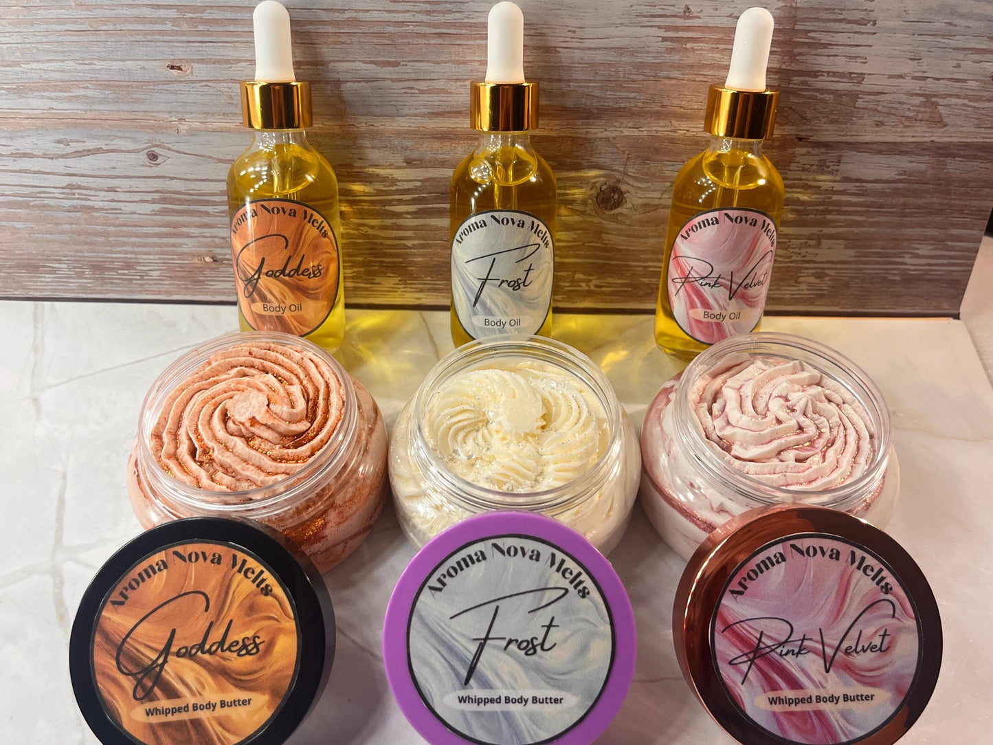 Shimmer Whipped Body Butter and Body Oil Gift Set Bundle
