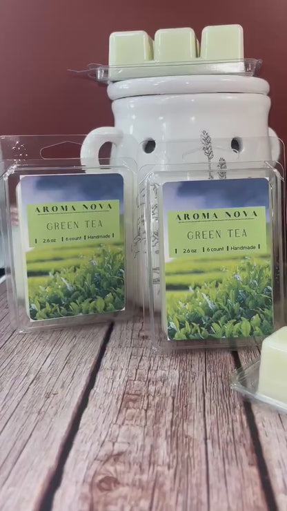 Green Tea| Strong Scented Herbal Soy Wax Melt | Long Lasting Scent, Non-toxic Wax Tarts, Home Fragrance Essentials